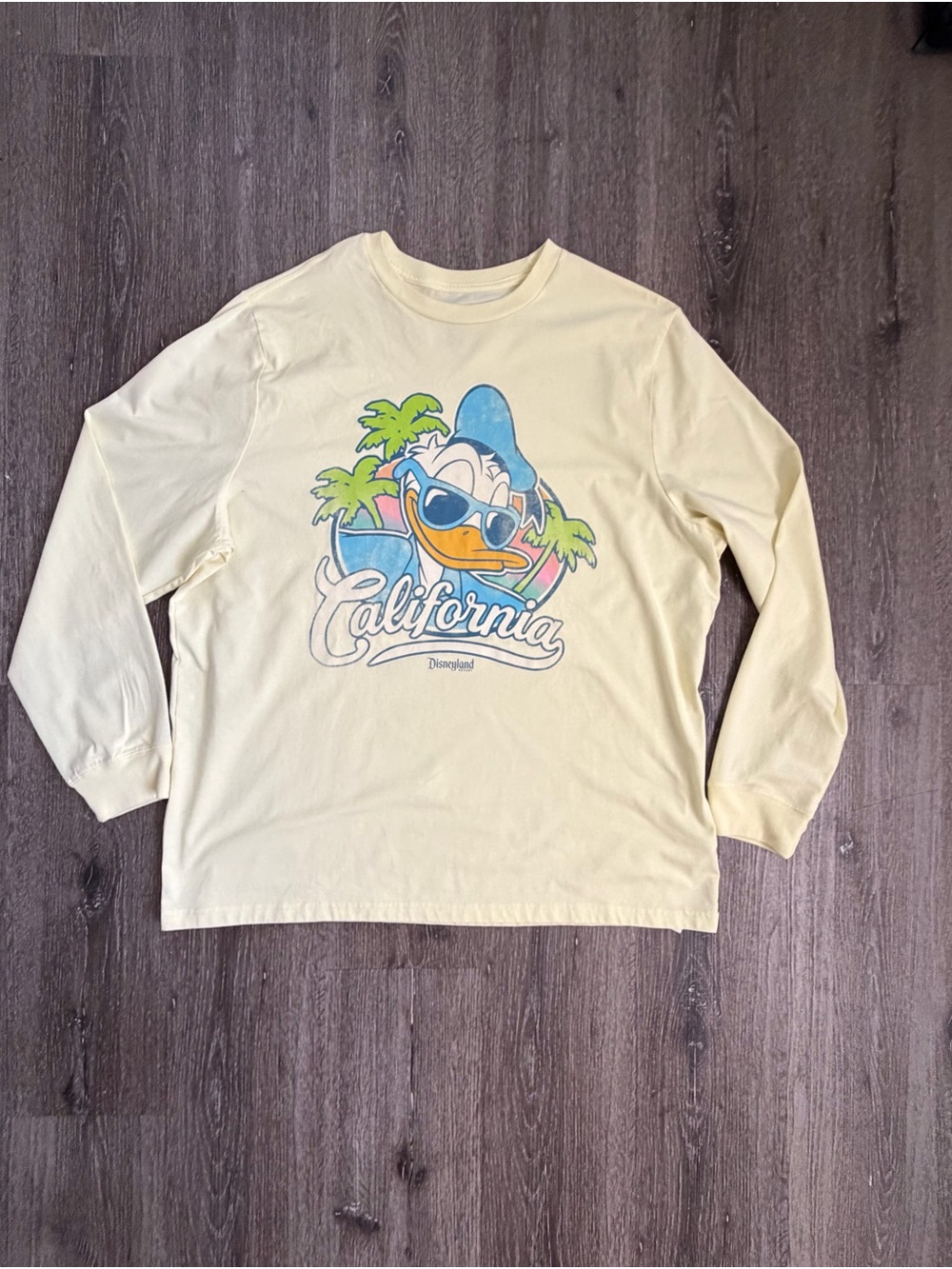 Disney Donald Duck California Graphic Long Sleeve Tee - Pale Yellow